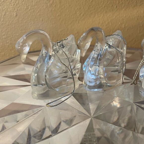3 Lucite Swan Ornaments - Picture 8 of 14